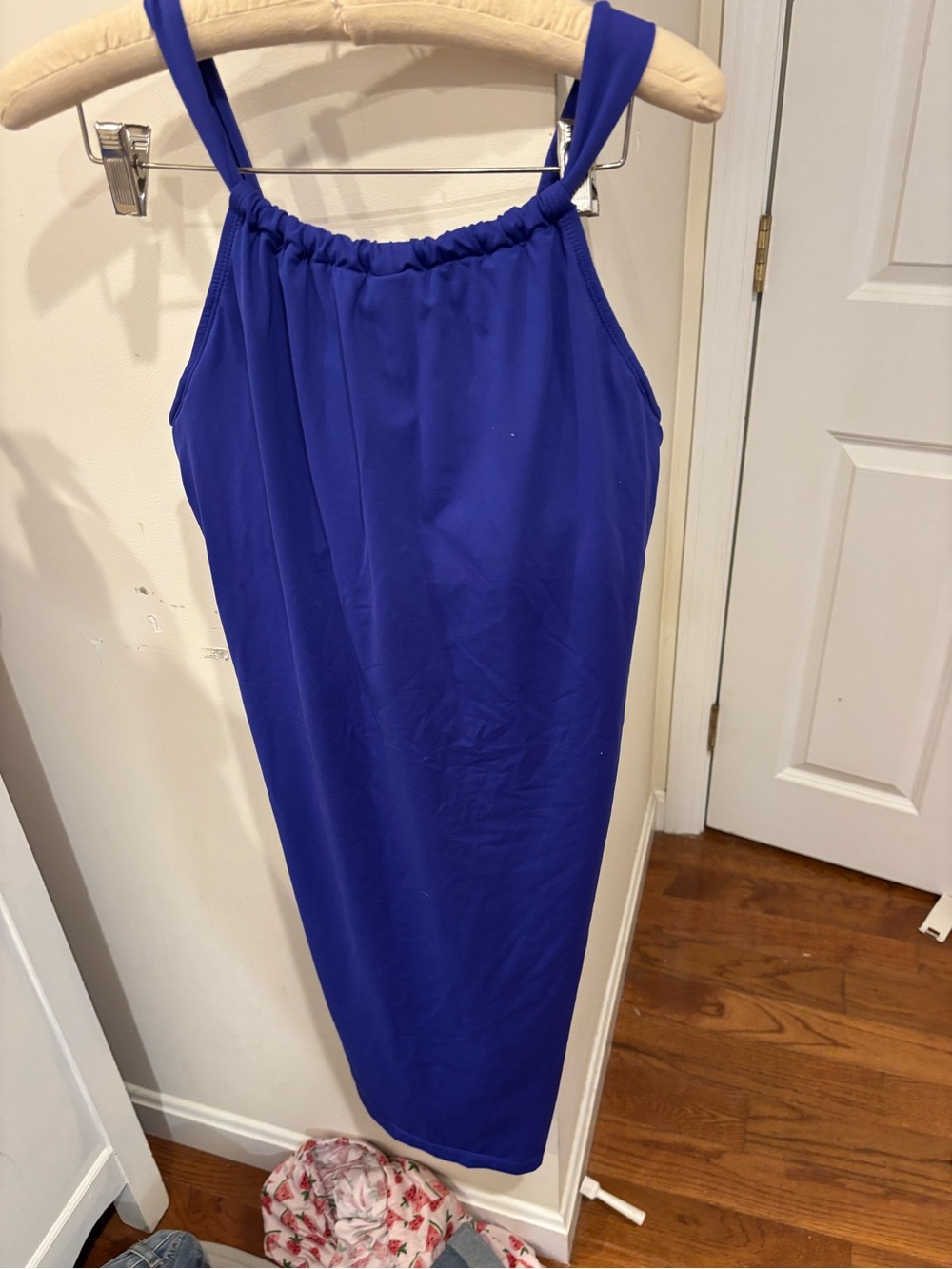 Athleta Swim Dress Sleeveless Cobalt Blue Midi Dress